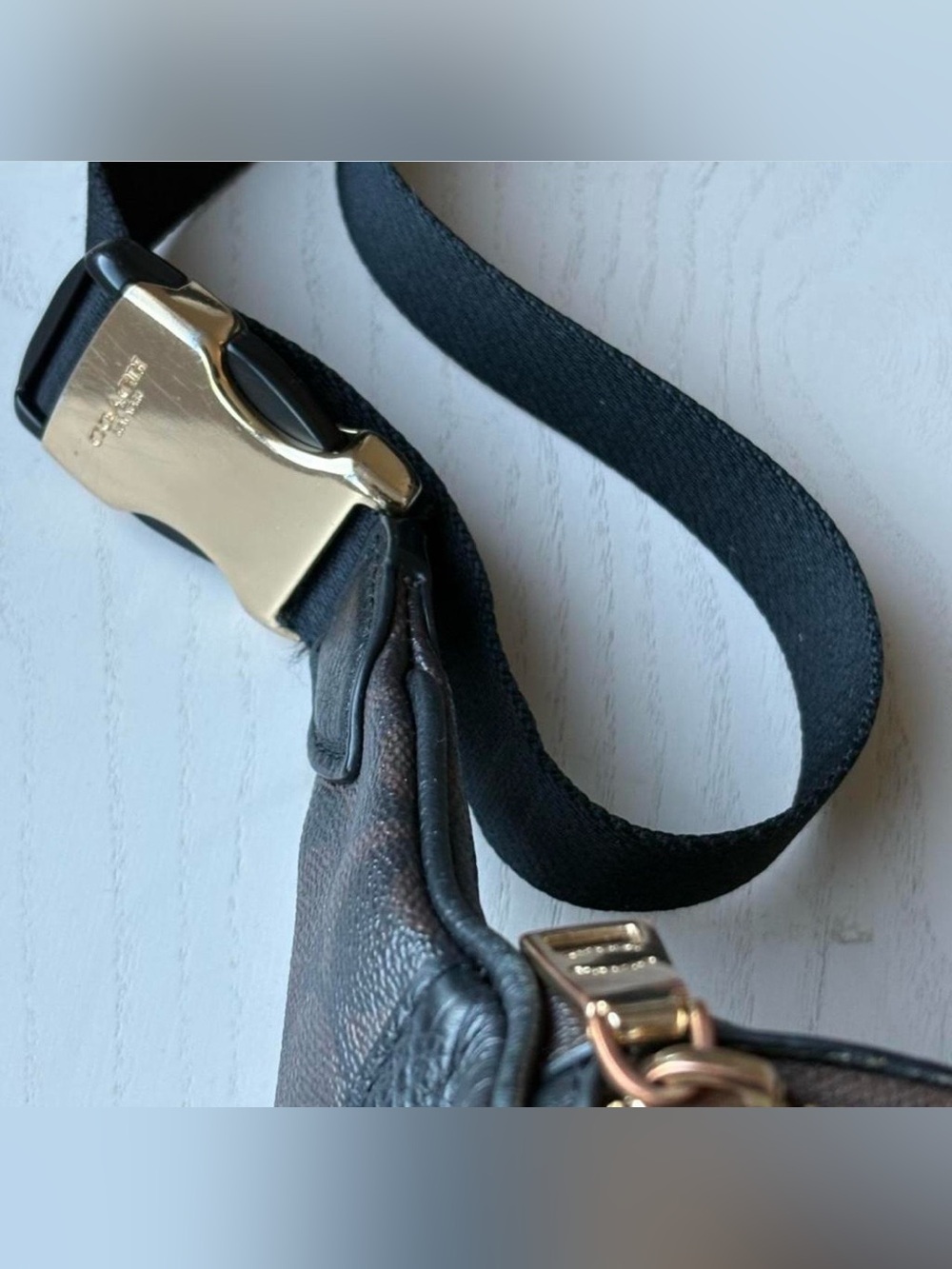 Coach Black Brown Leather Belt Bag - Picture 4 of 7